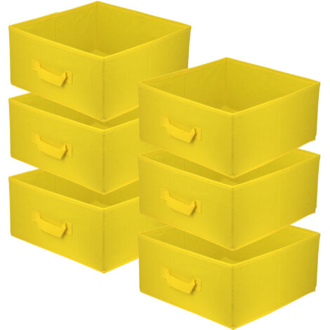 Lavita Storage Box  faltbare Aufbewahrung Boxen 31 x 31 x 15 cm  Schubladen-Organizer Box Ordnungssysteme für Kleidung  Kleideraufbewahrung & Organisation  Gelb  6 stück