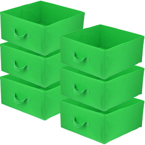 Lavita Storage Box  faltbare Aufbewahrung Boxen 31 x 31 x 15 cm  Schubladen-Organizer Box Ordnungssysteme für Kleidung  Kleideraufbewahrung & Organisation Grün  6 stück