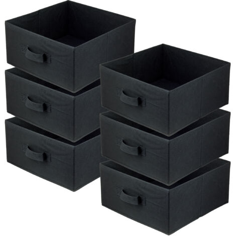 Lavita Storage Box  faltbare Aufbewahrung Boxen 31 x 31 x 15 cm  Schubladen-Organizer Box Ordnungssysteme für Kleidung  Kleideraufbewahrung & Organisation  Schwarz  6 stück