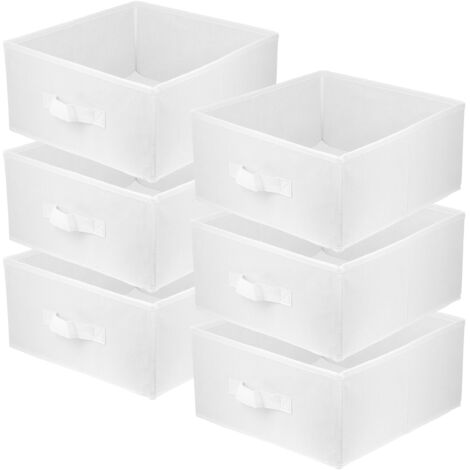 Lavita Storage Box  faltbare Aufbewahrung Boxen 31 x 31 x 15 cm  Schubladen-Organizer Box Ordnungssysteme für Kleidung  Kleideraufbewahrung & Organisation  Weiss  6 stück