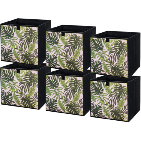Lavita Storage Box  faltbare Aufbewahrung Boxen 31 x 31 x 31 cm  Schubladen-Organizer Box Ordnungssysteme für Kleidung  Kleideraufbewahrung & Organisation  Blätter  6 stück