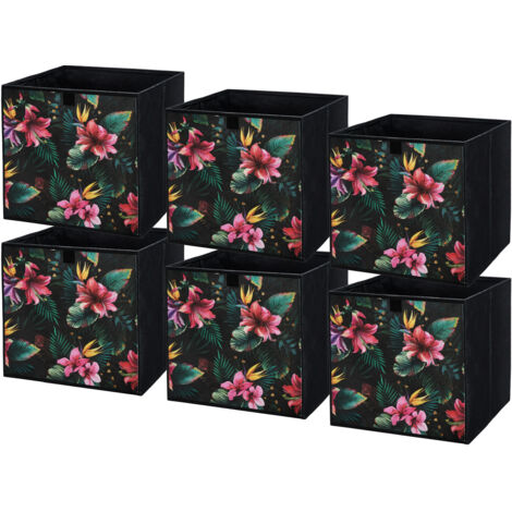 Lavita Storage Box  faltbare Aufbewahrung Boxen 31 x 31 x 31 cm  Schubladen-Organizer Box Ordnungssysteme für Kleidung  Kleideraufbewahrung & Organisation  Blumen  6 stück