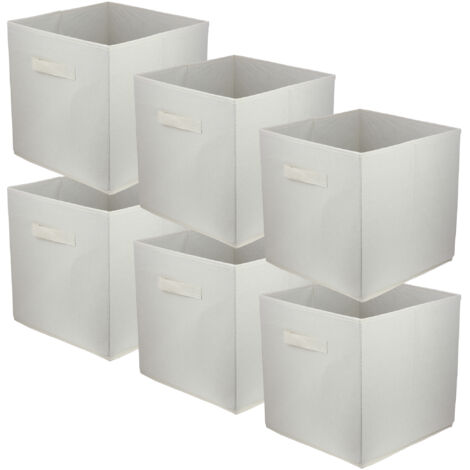 Lavita Storage Box  faltbare Aufbewahrung Boxen 31 x 31 x 31 cm  Schubladen-Organizer Box Ordnungssysteme für Kleidung  Kleideraufbewahrung & Organisation  cremig  6 stück