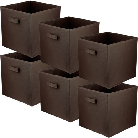 Lavita Storage Box  faltbare Aufbewahrung Boxen 31 x 31 x 31 cm  Schubladen-Organizer Box Ordnungssysteme für Kleidung  Kleideraufbewahrung & Organisation  dunkelbraun  6 stück