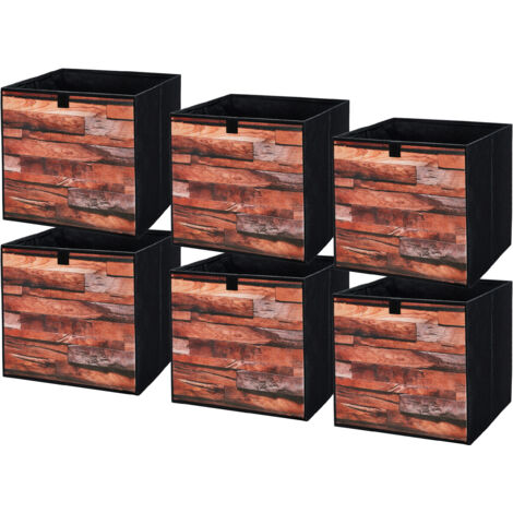 Lavita Storage Box  faltbare Aufbewahrung Boxen 31 x 31 x 31 cm  Schubladen-Organizer Box Ordnungssysteme für Kleidung  Kleideraufbewahrung & Organisation  Retro-Board  6 stück