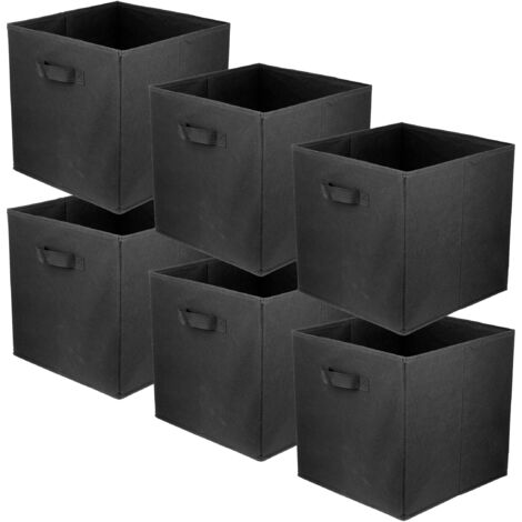 Lavita Storage Box  faltbare Aufbewahrung Boxen 31 x 31 x 31 cm  Schubladen-Organizer Box Ordnungssysteme für Kleidung  Kleideraufbewahrung & Organisation  Schwarz  6 stück