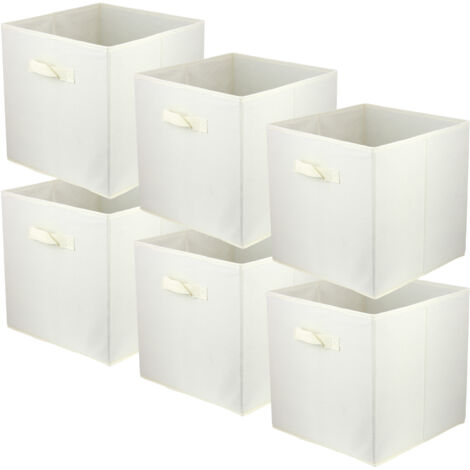 Lavita Storage Box  faltbare Aufbewahrung Boxen 31 x 31 x 31 cm  Schubladen-Organizer Box Ordnungssysteme für Kleidung  Kleideraufbewahrung & Organisation  Weiss  6 stück