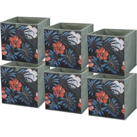 Lavita Storage Box  faltbare Aufbewahrung Boxen 31 x 31 x 31 cm  Schubladen-Organizer Box Ordnungssysteme für Kleidung  Kleideraufbewahrung & Organisation  Wiese  6 stück
