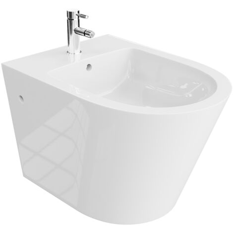 LAVITA Universal Wand-Bidet Galve mit Hahnloch und Überlaufschutz aus Keramik