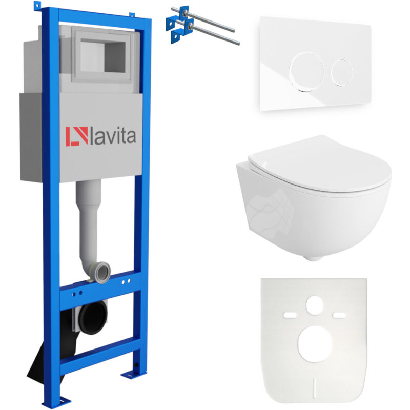 Lavita - Wc Set Mit Vorwandelement, Wand-wc Und Spülknopf