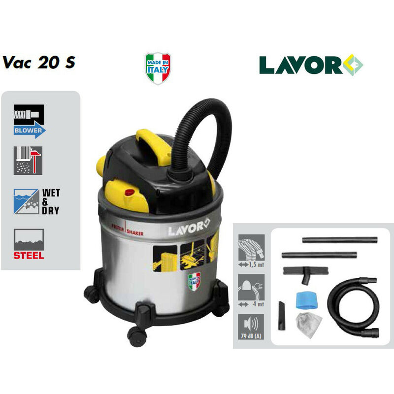 

Lavor - Aspiradora en seco y húmedo 1000W 20L 30L/s - VAC 20 S