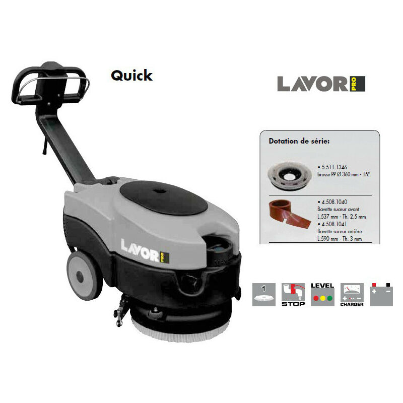 Lavor - Pro - Autolaveuse compacte 460 mm 370W 1260 m²/h - Quick 36E