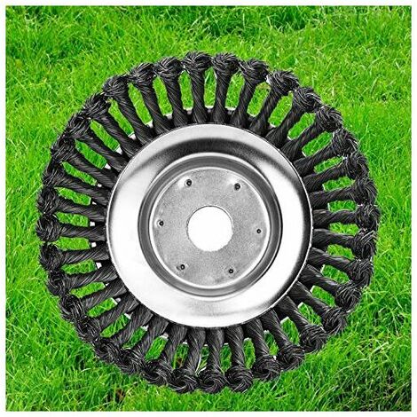 Lawn Brush Cutter Brush, 150x25.4mm Round Weed Brush for Weed Removal, Rotating Brush Head with Solid Steel Wire Wheel for Garden Agriculture(6 Inch)