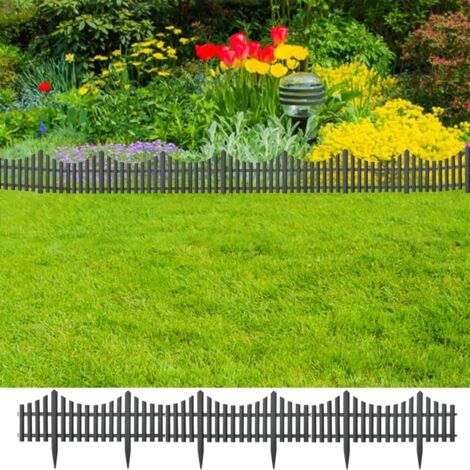 Lawn Edgings 17 pcs Anthracite 10 m PP vidaXL