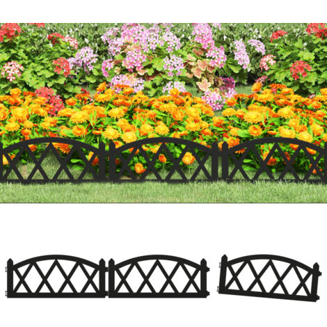 Lawn Edgings 17 pcs Black 10 m PP vidaXL