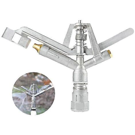 Lawn Sprinkler, G1/dn25 Zinc Alloy 360 Degree Automatic Rotating Rocking Sprinkler For Home Gardening And Agricultural Irrigation