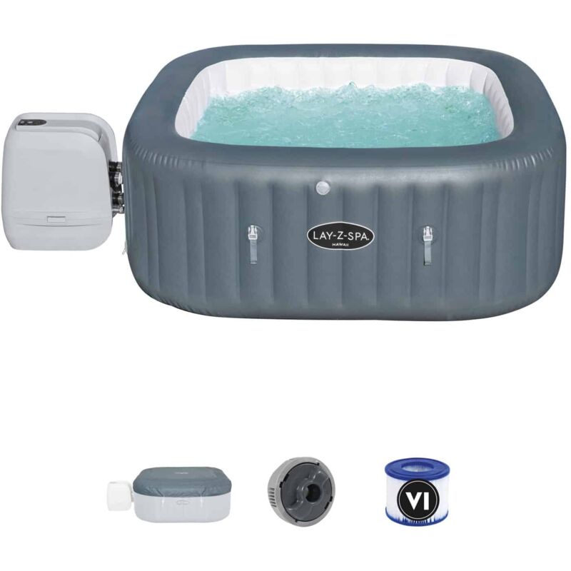 Spa Gonflable Lay-Z-Spa Hawaii Hydrojet Pro Pour 4-6 personnes Carré 180x180x71 cm - Bestway