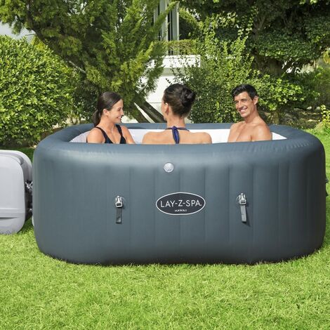 4 Person Inflatable Hot Tub Spa with 108 Massage Bubble Jets - Costway