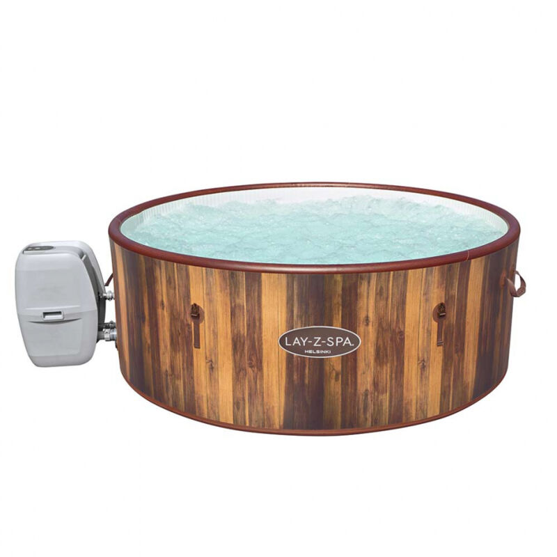 Hidromasaje Lay-Z Spa Helsinki Airjet Bestway 60025 Hinchable Efecto Madera