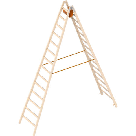 Layher 1038 Holzstehleiter 2x14 Sprossen