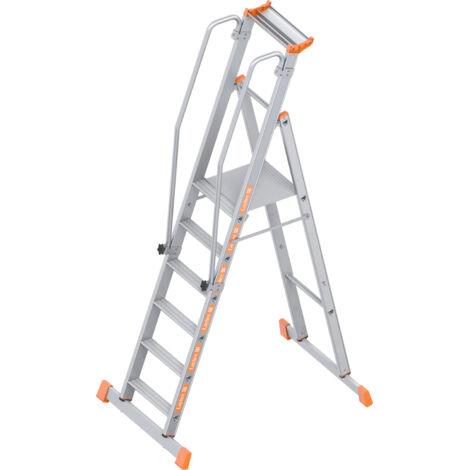 Layher B-Ware Topic 1074 Plattformleiter 6 Stufen mit Traverse [Sonderpreis]