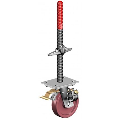 Layher – Galet réglable pour échafaudage – Charge 1200kg – Longueur tige 0,60m – Hauteur variable 0,30 à 0,60m – Galvanisé 80 microns