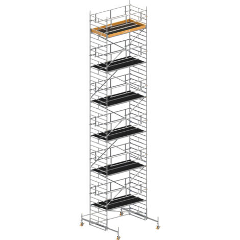 Layher Rollgerüst Uni Breit P2 Safety Plus mit Doppelgeländer 13,38m AH