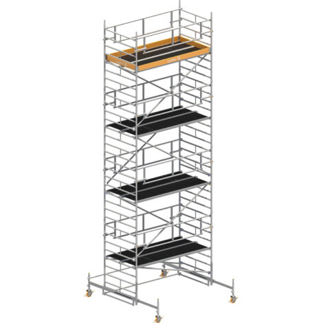 Layher Rollgerüst Uni Breit P2 Safety Plus mit Doppelgeländer 9,38m AH