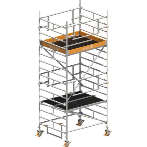 Layher Rollgerüst Uni Kompakt P2 Safety Plus mit Doppelgeländer 5,20m AH
