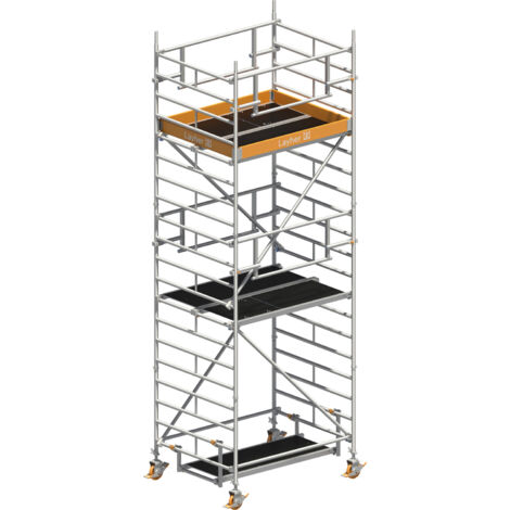 Layher Rollgerüst Uni Kompakt P2 Safety Plus mit Doppelgeländer 6,20m AH