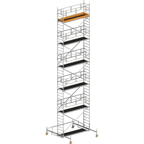 Layher Rollgerüst Uni Standard P2 Safety Plus mit Doppelgeländer 12,38m AH