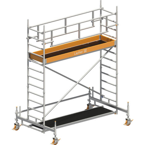Layher Rollgerüst Uni Standard P2 Safety Plus mit Doppelgeländer 4,35m AH