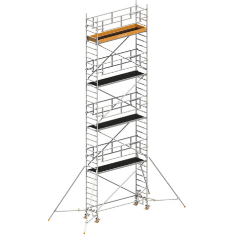 Layher Rollgerüst Uni Standard P2 Safety Plus mit Doppelgeländer und Gerüststützen 10,20m AH