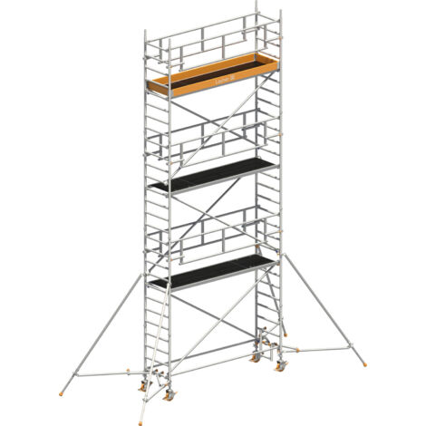 Layher Rollgerüst Uni Standard P2 Safety Plus mit Doppelgeländer und Gerüststützen 8,20m AH