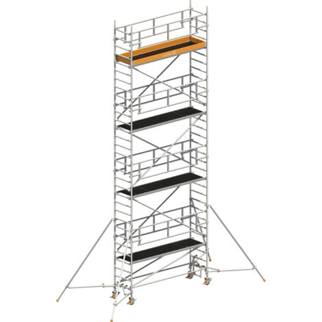 Layher Rollgerüst Uni Standard P2 Safety Plus mit Doppelgeländer und Gerüststützen 9,20m AH