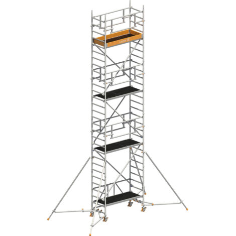 Layher Rollgerüst ZIFA P2 Safety Plus mit Doppelgeländer und ausziehbaren Gerüststützen 8,61m AH