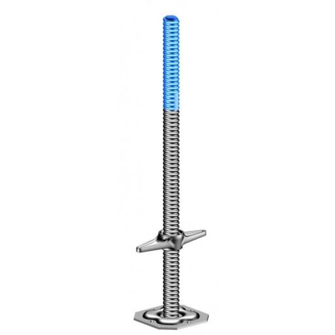 Layher – Socle à vis réglable 0,80m – Pied articulé pour échafaudage – Acier galvanisé – Compatible EuroFaçadier et universel