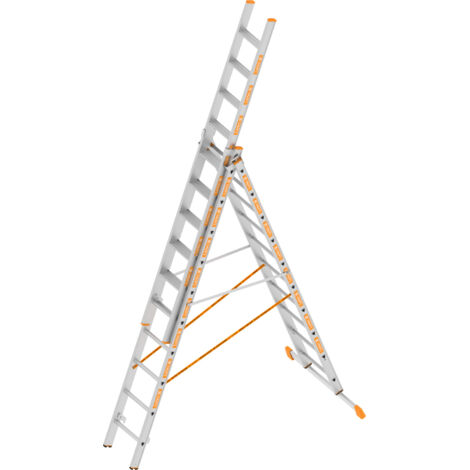 Layher TOPIC 1041 Allzweckleiter mit rutschhemmenden R12 3x10 Stufen