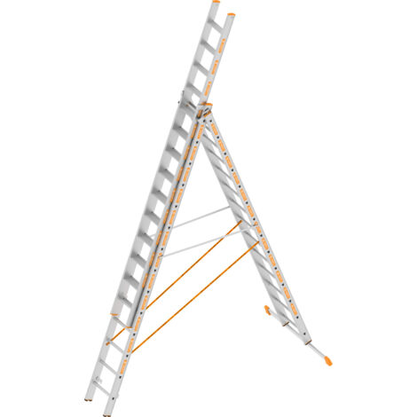 Layher TOPIC 1041 Allzweckleiter mit rutschhemmenden R12 3x14 Stufen