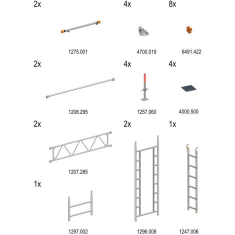Layher Uni Standard Erweiterung Treppen-Kit Typ2 mit 2 Durchgängen