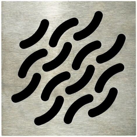 Lazer – Grille carrée Wave 130 x 130 mm – Pour siphon Isotanche – Intégration facile dans salle de bain – Hauteur 8 mm