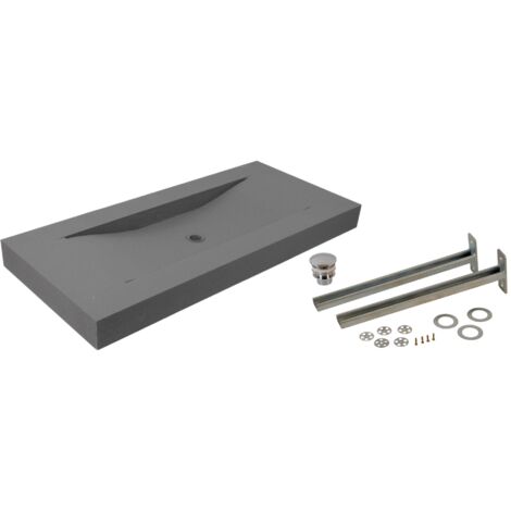 Lazer – Plan vasque à poser 1200mm x 540mm pré-percé 5 trous – Panodur pour carrelage – Livré avec consoles et vidage – 330701