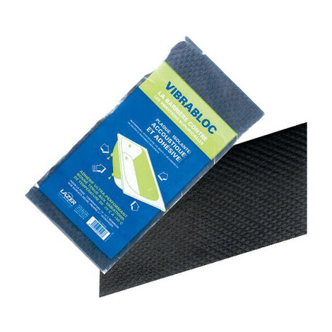 Lazer – Plaque insonorisation bain Vibrabloc 400x200mm – Isolation efficace contre vibrations – Pour applications flexibles – Lot de 4 plaques