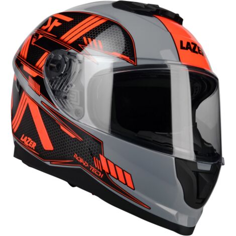 LAZER RAFALE EVO Roadtech Motorradhelm (Farbe: Grau - Rot - Matt) L