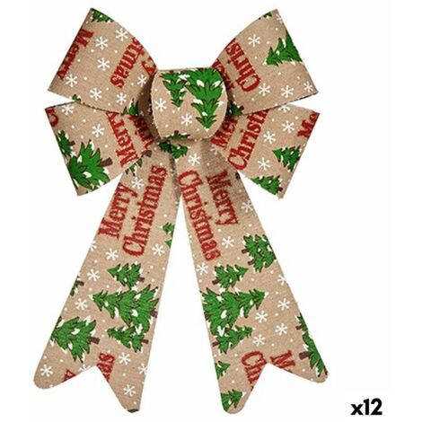 Lazo Merry Christmas Adorno Navideño Multicolor PVC 16 x 24 x 4 cm (12 Unidades)