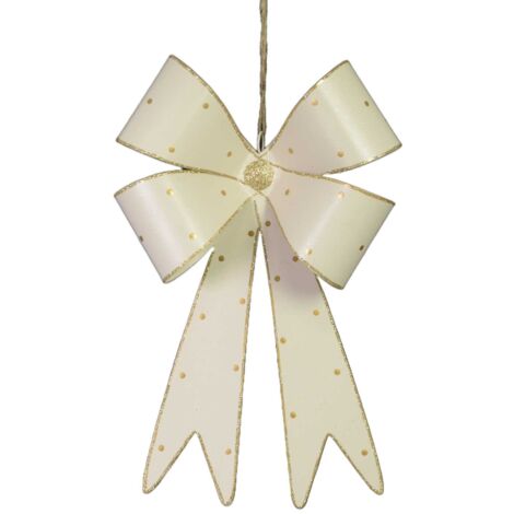 Lazo metal topos oro blanco 16x4x25 cm