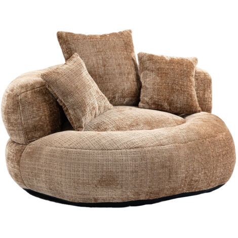 Lazy Sofa Durable Komfort Lounger hohen Rücken Sitzsack Stuhl Couch mit drei Kissen für Erwachsene und Kinder, Indoor & Outdoor, Single Gaming Sofa Stuhl für Schlafzimmer, Büro (Kaffee Chenille)