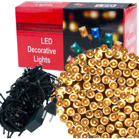 LC300 Guirlande lumineuse puissante pour sapin de Noël, 300 LED blanc chaud