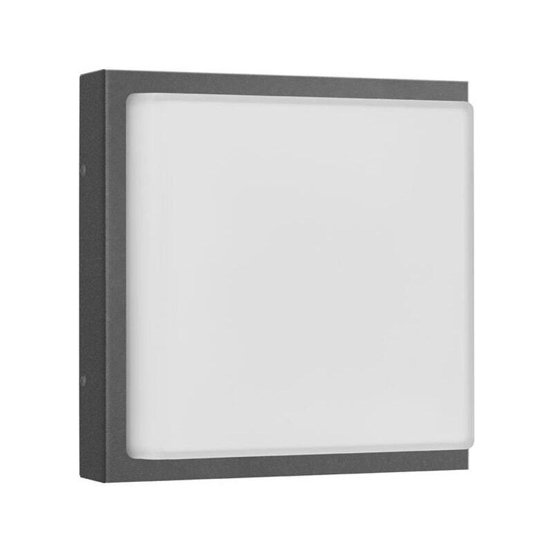 Applique murale avec détecteur de mouvement 1 x E27 13 w graphite en acier inoxydable et verre opale 045SEN - LCD