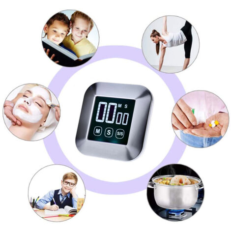 LCD-Digital-Küchentimer mit Touchscreen, Stoppuhr, Countdown-Timer und praktischem Wecker